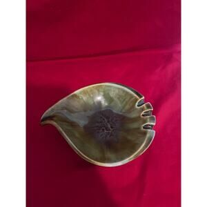 WADE of California Studio Pottery Ashtray Mid Century Modern Green Glaze PRETTY
